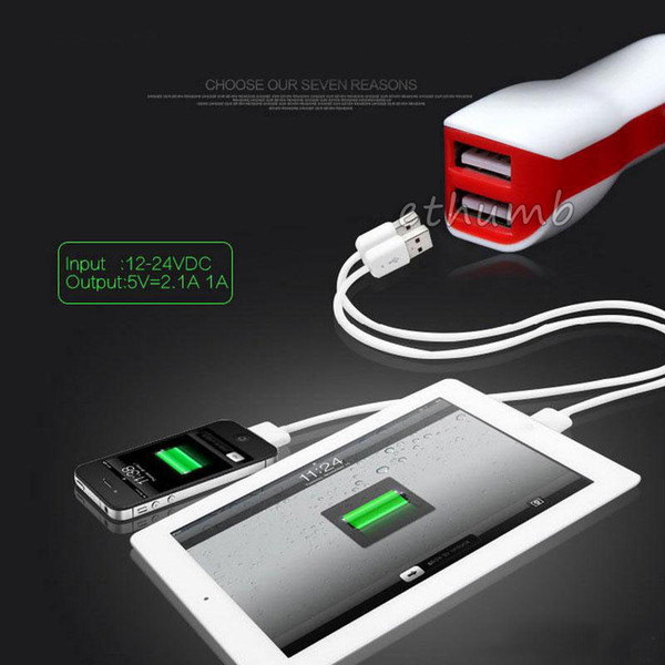 Car charger for iphone 3.1A Dual USB Charger Smart Car Chargers Adapter 2 Port Sync Charging For ipad Samsung Galaxy S7 smartphone