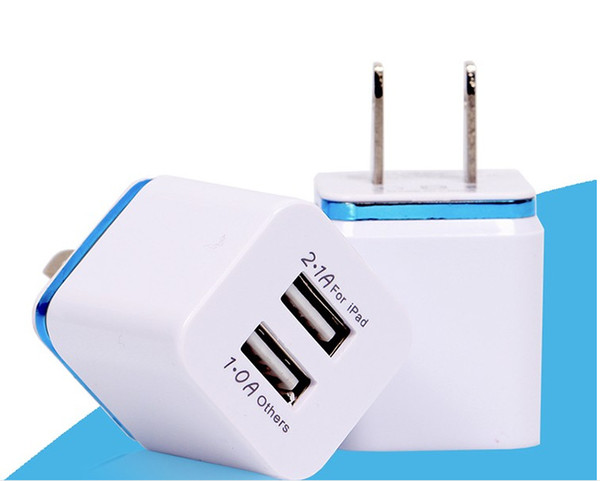 2.1+1AUSB metal 2A charger dual USB charging head color 2A charger head mobile phone universal charger