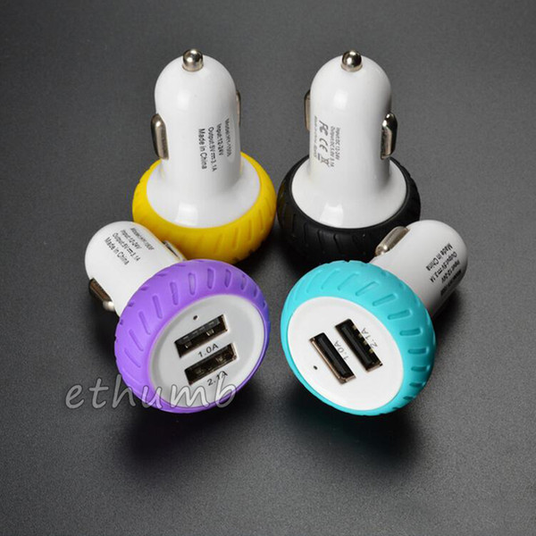 Car Chargers dual usb port smart quick charging tire car charger adapter Sync Charge For ipad iphone samsung HTG LG