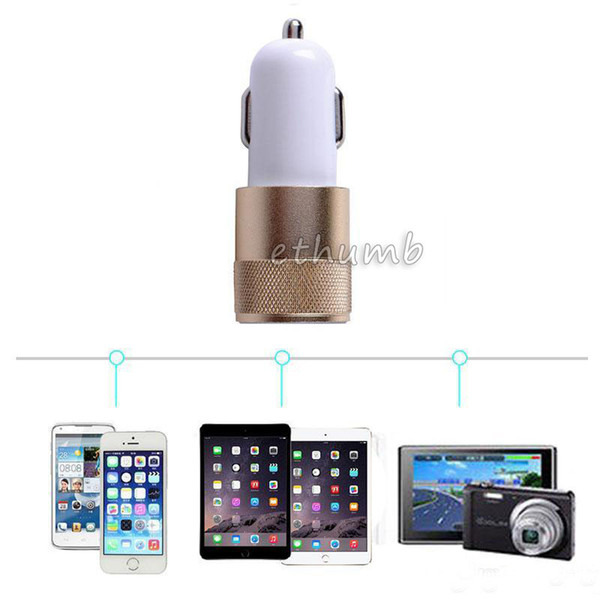 USB Car Charger Universal 12 Volt 1A 2.1A dual usb port car chargers for Apple iPhone iPad iPod / Samsung Galaxy /Nokia Htc