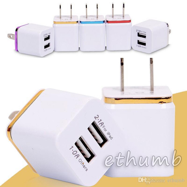 Wall charger 2.1A dual usb port wall chargers AC Charging Power Adapter for Iphone 7 Samsung galaxy S7 edge LG Tablet Ipad