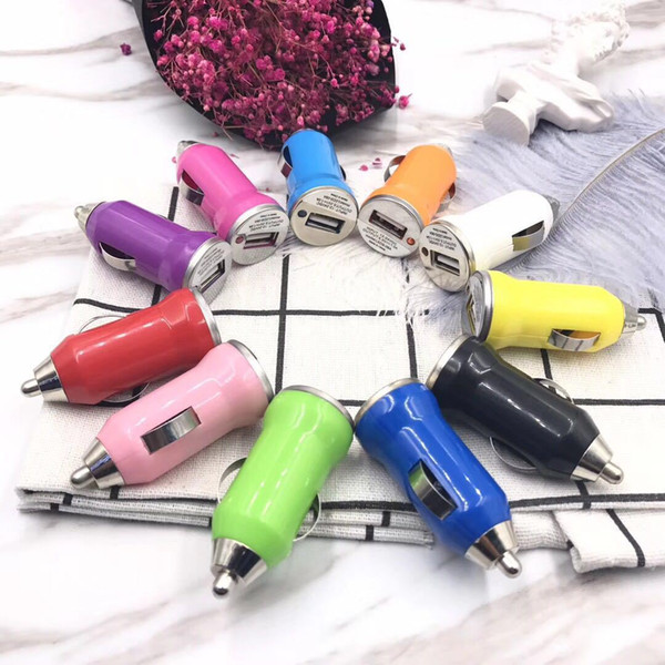 Universal Mini USB Car Chargers 5V/1A Portable Phone Charger Adapter Socket Bullet Style USB Chargers For Samsung S9 huawei P20 xiaomi