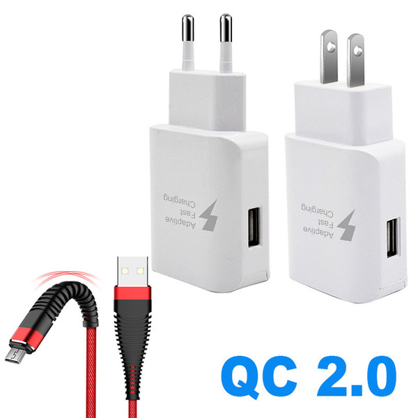 USB 5V 2A QC 2.0 EU US Mobile Phone Charge Fast Walls Charger Adapter For iPhone samsung LG Travel Universal USB Fast Wall Charging