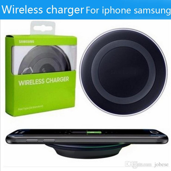 2017 Universal Qi Wireless Charger not fast Charging For Samsung Note Galaxy S6 s7 Edge mobile pad with package usb cable can with logo