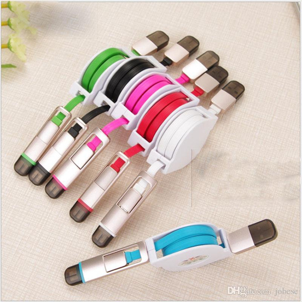 Retractable data cable Apple Andrews mobile phone multi-function data cable King Kong pull a tow two charging cable