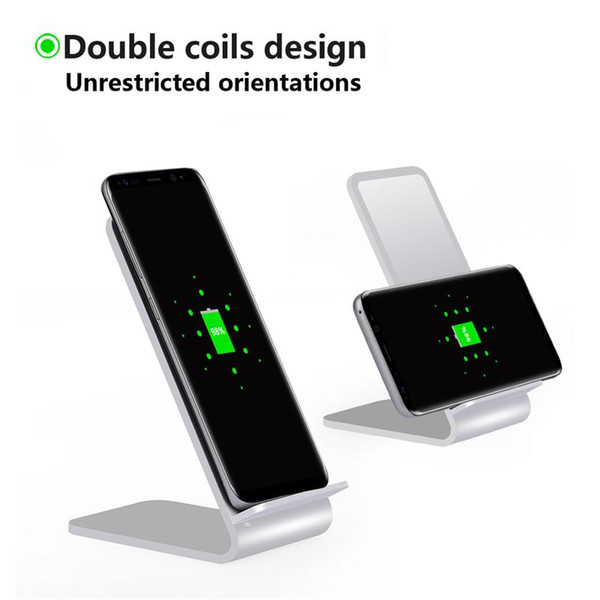 new Aluminium Alloy Quick Wireless Charger Qi Fast Wireless Charger A8 For Samsung Note5 S6 S7 Edge S8Plus Note8 iPhone X 8 Plus