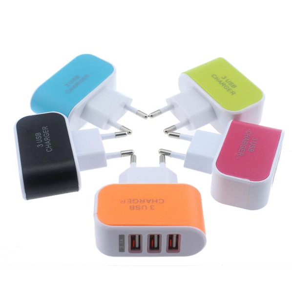 3 Ports USB Charger Adapter Travel Wall Home Charger 5V 3.1A with LED Light Power Adapter for mobile smartphone 4s 5s android s3 s4 s5 Hot
