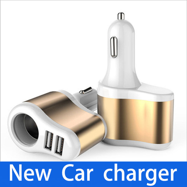 New Car Cigarette Lighter Car Mobile Phone Charger Dual USB One with Two Multifunction Mobile Car Charger