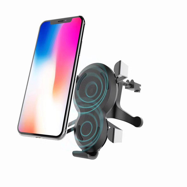 2018 Fast Qi Wireless Charger Car Mount Phone Holder Gravity Reaction for iPhone 8 Plus X Samsung Galaxy S6 S7 S8 Plus