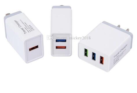 EU US Wall Chargers 5V 2.4A Adapter Quick Charger Travel Power Adapter 3 USB Ports For iPhone X 8 xs max Samsung Note 9