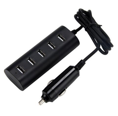 Metal 5 Port USB Car Charger Mini One Port Fast Charging Adapter Universal for Iphone4 4s 3gs Cell Phone Ipod