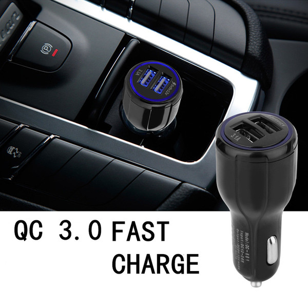 QC3.0 12V 9V 5V Quick Fast Car Charger Dual USB Adapter For Samsung S6 S7 S8 Plus Note8 LG Smartphones