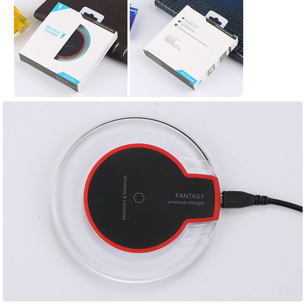 Qi Wireless Charger fast charger For iphone 8 plus iX Samsung S8 s8 plus Fantasy High Efficiency pad mini portable with retail package