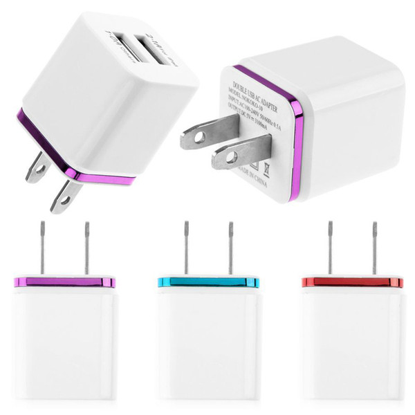 Home dual USB Charger EU US Plug 2 Ports AC Charging Power Adapter For Samsung Galaxy S10 Plus S10E