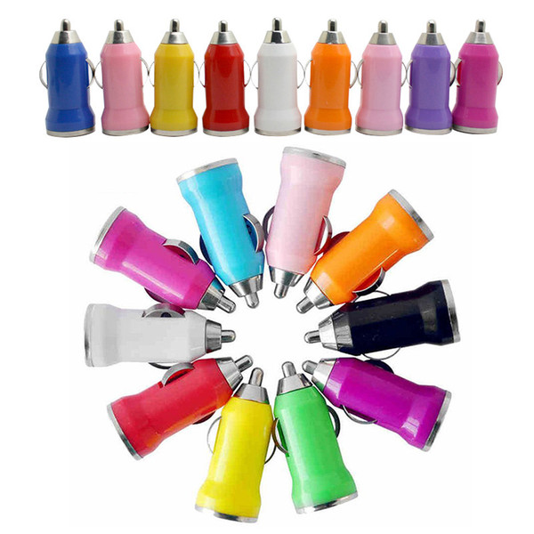 For Iphone 6 USB Car Charger Colorful Bullet Mini Car Charge Portable Charger Universal Adapter For Iphone 7 8