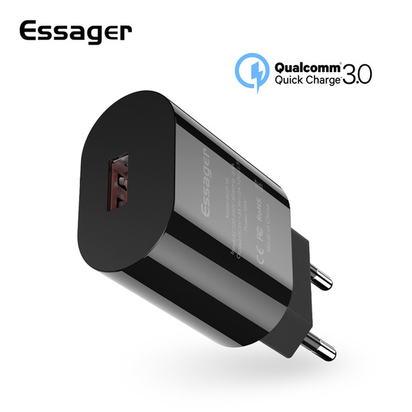 Essager QC 3.0 USB Charger EU Wall Charger For Huawei Mate 20 Samsung A50 Xiaomi mi 9 Fast Charging Charge