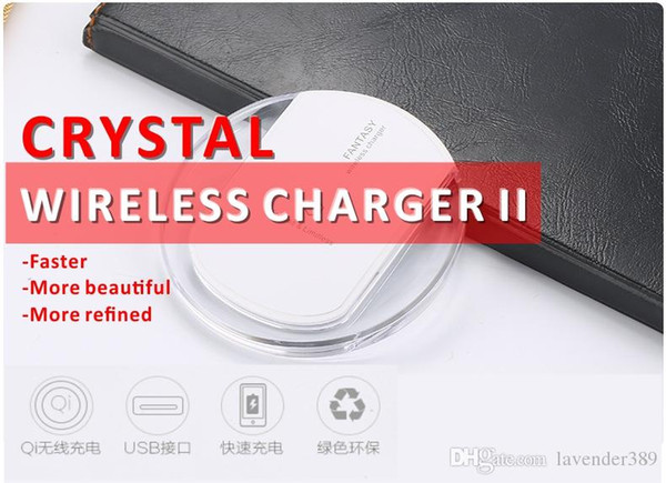 Crystal Fantasy Qi Wireless Charger For iPhone X 8 Plus Charging Pad Mini for Samsung S6 S7 Edge Plus S8 Retail packaging Ultra Slim