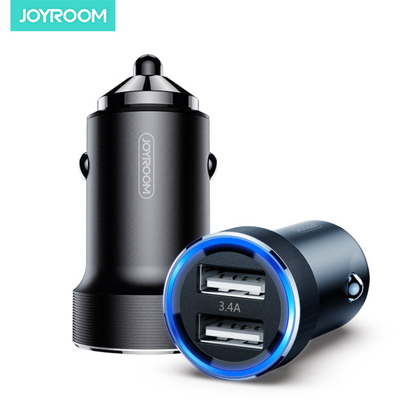 JOYROOM Car Charger with USB Cable C-A02 3.4A 17W Fast Car Charging Adapter Dual USB Car Charger For Iphone 11 Samsung S20