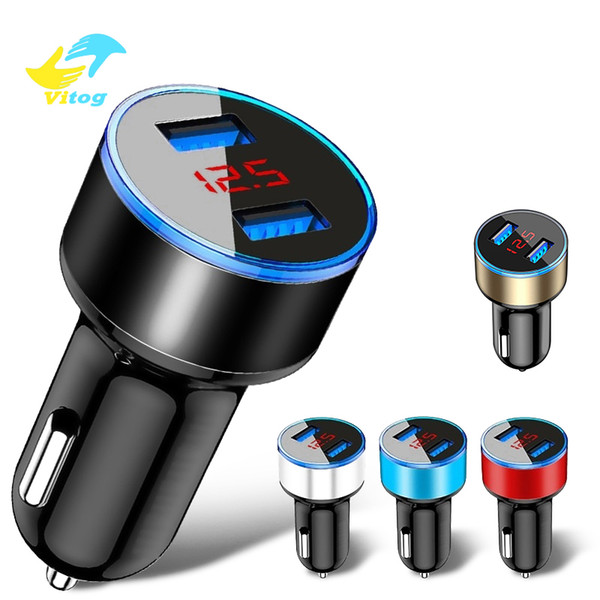 Vitog 3.1A LED Display Dual USB Car Charger Universal Mobile Phone Car-Charger for Samsung S8 S9 X 6 7 Plus Tablet