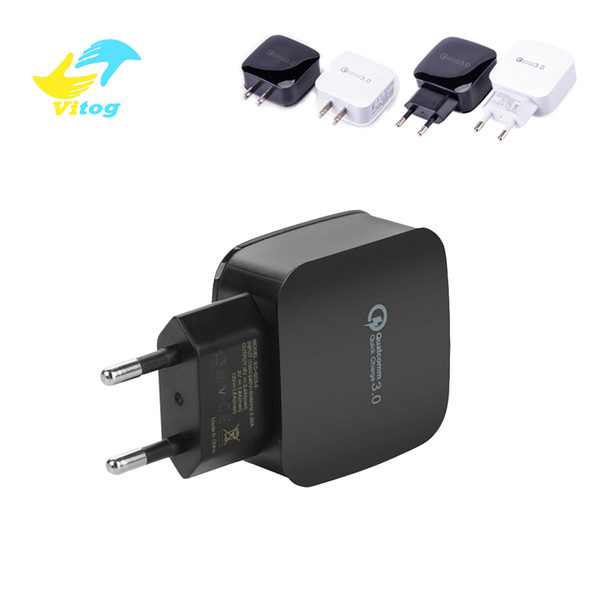 Vitog 18W Quick Charger 3.0 USB Charger for Samsung A50 A30 Huawei P20 Tablet QC 3.0 Fast Wall Charger US EU Plug Adapter