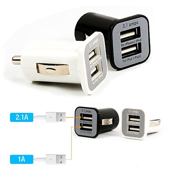 3.1A USAMS Dual port USB car charger 5V 3100mah for iPhoneXS X 8Plus 8 7Plus 7 6sPlus 6s 6 iPAD ipod Samsung HTC