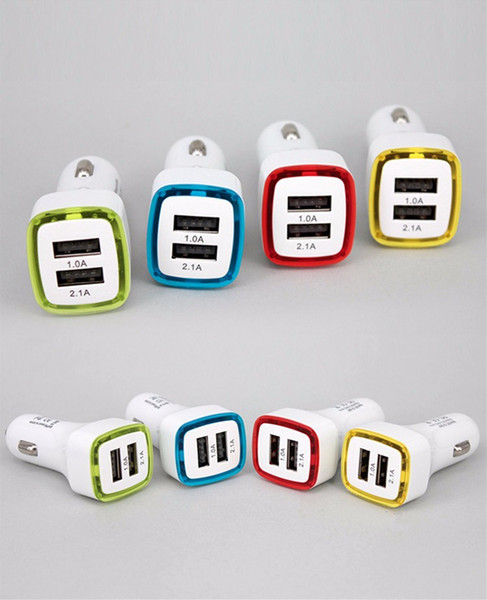 Double Usb Car Charger 2.1 A Square Rockets LED Light-Emitting Car Charger Send Ring Double Usb Car Charger 100pcs/lot