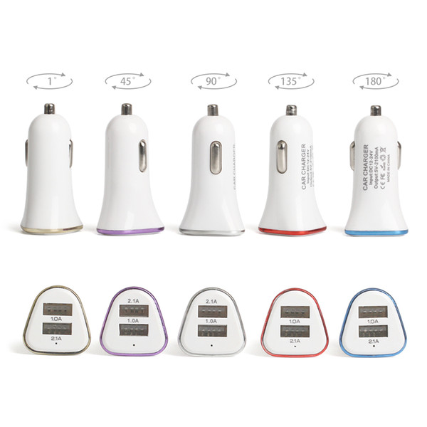 Dual USB Car Charger 2USB 2A Fast Charging Adapter For Samsung Galaxy Note 5 S6 S8 Edge HTC for iphoneXS S 8 7 6s 6 Plus 300pcs/lot