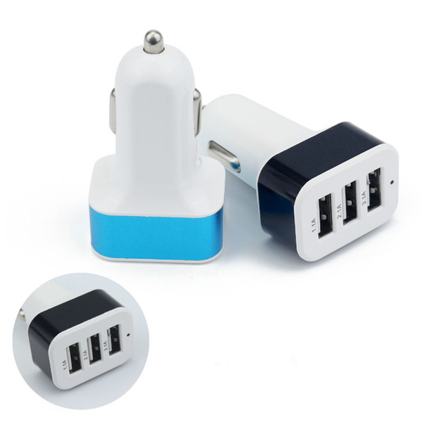 Universal Triple USB Car Charger Adapter USB Socket 3 Port 5v 3.1A Car-charger For iPhone Samsung Ipad Cell Phone Chargers