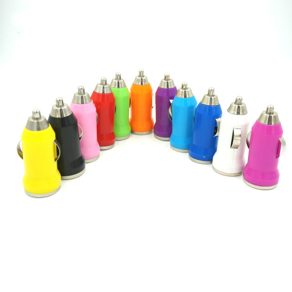 For Iphone 6 USB Car Charger Colorful Bullet Mini Car Charge Portable Charger Universal Adapter For Iphone 7 8 Cell Phone Chargers