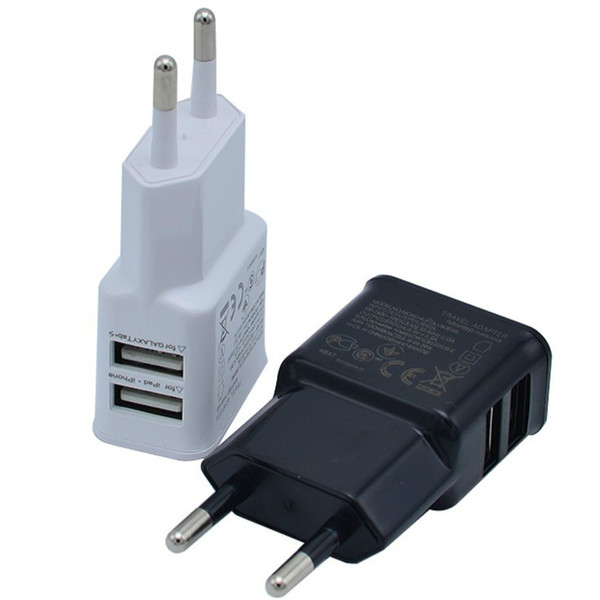 5V 2A Mobile Phone Charger Dual USB Charger Head For US EU Travel Charger Smartphone Universal Cell Phone Chargers