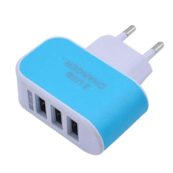 5V2A 3 USB candy colorful mobile charger Android smart universal mobile phone light Cell Phone Chargers