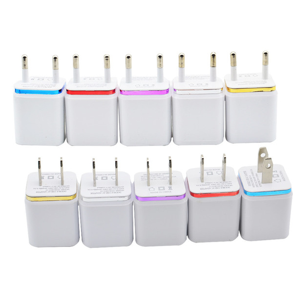 2.1A Dual USB Phone Charger Color Dual Port USB Universal Quick Charger For Samsung Galaxy HTC Smart Phone Adapter