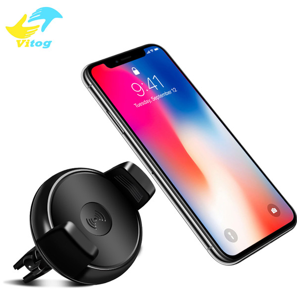 Qi Wireless Charger 360 Degree Rotation Car Holder car Charger Pad For iphone X 7 8 plus Samsung S8 Plus with usb cable