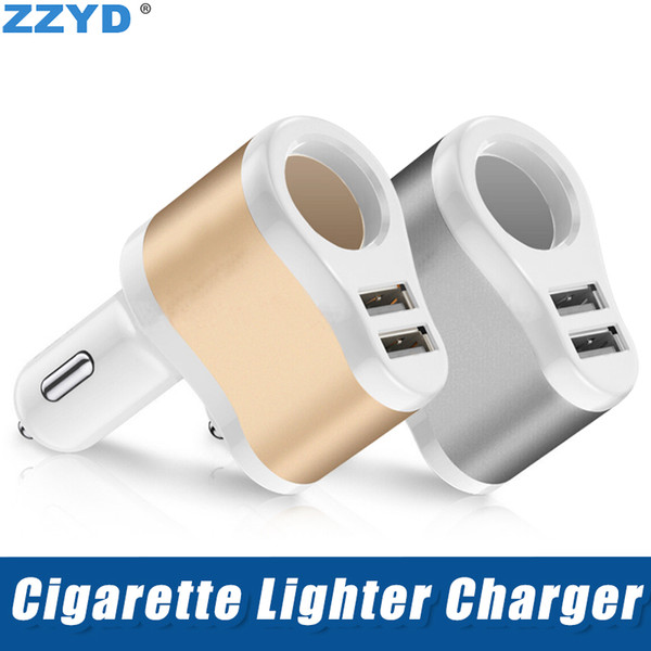 ZZYD 5V 3.1A 2USB Car Charger with Cigarette Lighter Interface Metal Charging for iP8 Xs Max Samsung S8 Note9