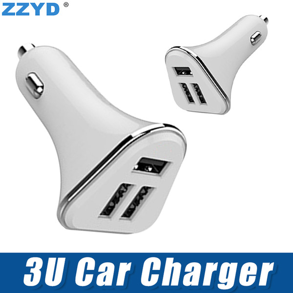 ZZYD Car Charger Dual Triple Ports Travel Power Adapter Fast Charging for iPhone Samsung Any Phone