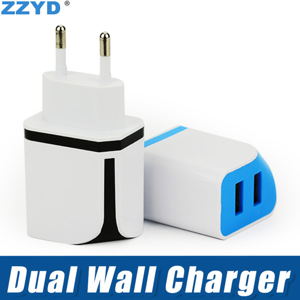 ZZYD Candy Portable Charger 2.1A Travel Charger Dual USB Port Wall Charging for iP8 8X Samsung S8 Note8 9