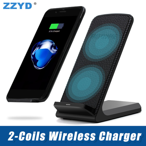 ZZYD For iPhone X S8 Wireless Charger Fast Qi Charging Stand Pad Qi-Enabled Device with Retail Package