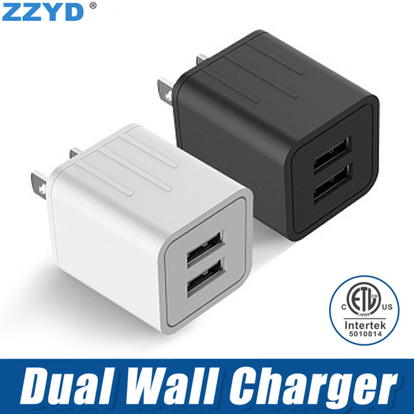 ZZYD Dual Wall Charger 2U Universal Portable Charger for iPhone X Xs 7 8 Plus Samsung Galaxy note 9