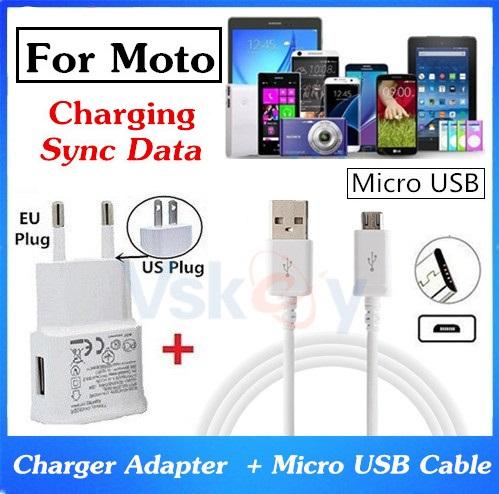 High Quality 2A USB Wall Charger Adapter + Micro USB Cable For Moto G M G2 G3 G4 E4 X Play Charging & Data Sync