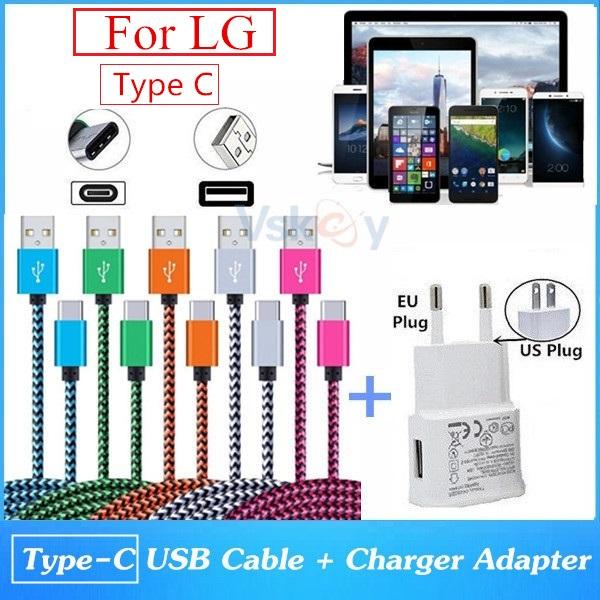 High Quality 2.0A USB Wall Charger Adapter + USB Type C Cable For LG G6 G5 V20 LG NEXUS 5X Oneplus Data Cable