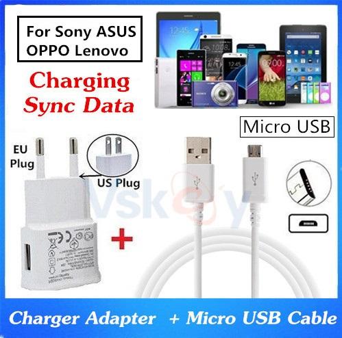 High Quality 2A USB Wall Charger Adapter + Micro USB Cable For Sony Xperia X C3 C5 M5 Z1 Z2 Z3 Z4 Z5 M4