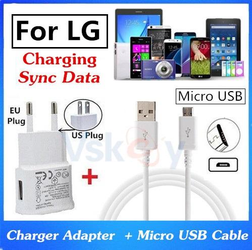 High Quality 2A USB Wall Charger Adapter + Micro USB Cable For LG G2 G3 G4 K4 K5 K7 K8 K10 2017 V10 Wire