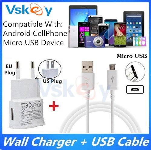 2.0A USB Charger Adapter + Micro USB Cable For Samsung S7 Edge huawei P8 Lite 5X LG G3 G4 Sony Z3 Z4 HTC