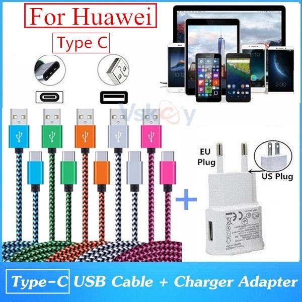 High Quality 2A USB Wall Charger Adapter + USB Type C Cable For Huawei Honor 8 V8 V9 Mate9 Nova P9 Plus P10 Plus