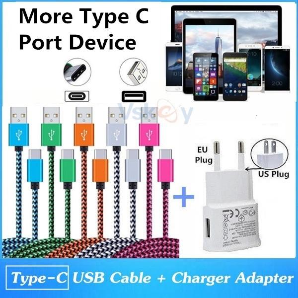 High Quality 2A USB Wall Charger + USB Type C Cable For Samsung HTC Sony Huawei Sony And More Type C Charging Port Mobile Phone