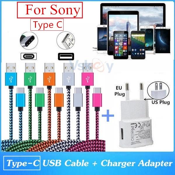 Good Quality aWall Charger Adapter + USB Type C Cable For Sony Xperia XZ XZS XA1 Ultra X Compact Type-C Device Charging & Data Sync