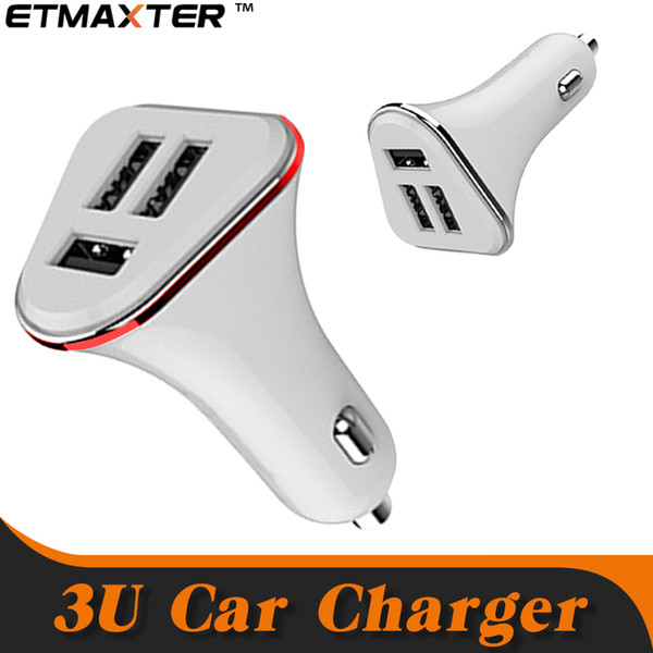 ETMAXTER Universal Car Charger Dual Triple Ports Travel Power Adapter for iPhone X 8 Plus HTC Samsung S8 Plus