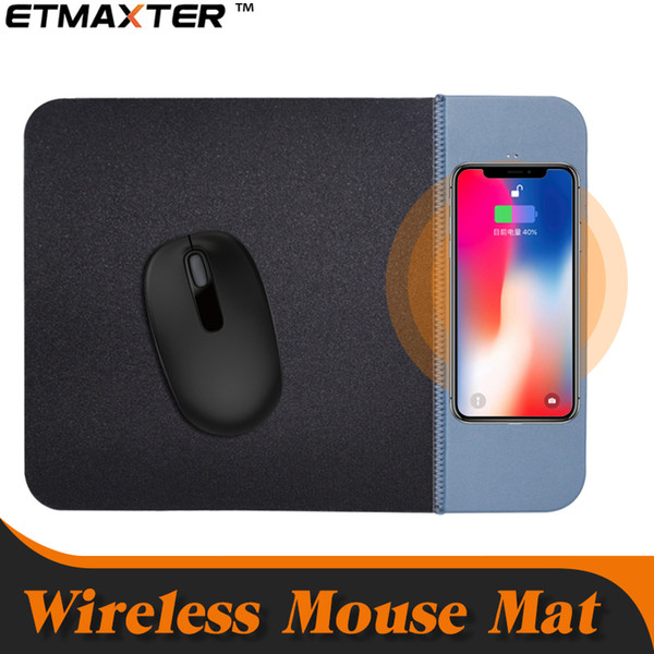 For iPhone8 X Wireless Charger Mouse Pad 5V 1A QI Mobile Phone Wireless Charger PU Mousepad