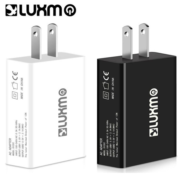 LUXMO Wall Charger Dual USB Travel Adapter Full 2.1A US Plug Charging for Samsung Galaxy S8 Note 8 Sony HTC Huawei