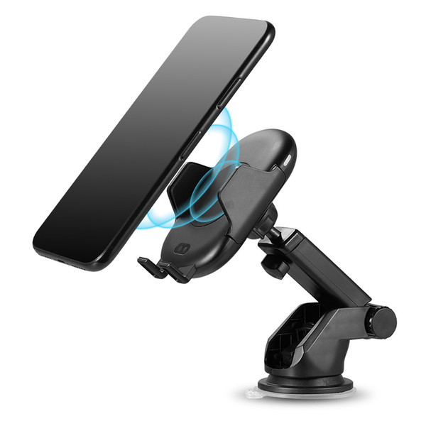 Univerial Wireless Charger Automatic Car Mount Stander Infrared Transmission Induction Holder for Samsung Galaxy S9 iPhone Xs Max